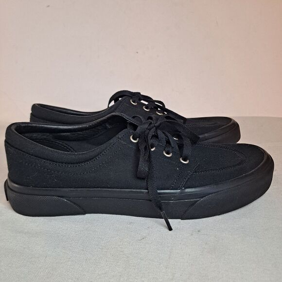 Polo Ralph Lauren Faxon X Low Cut Canvas Court Sneaker Mens Sz 8 Black Canvas - Picture 4 of 10